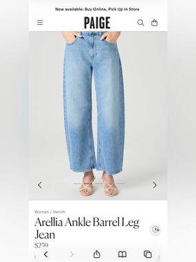 PAIGE Arellia barrel jeans size 27 EUC